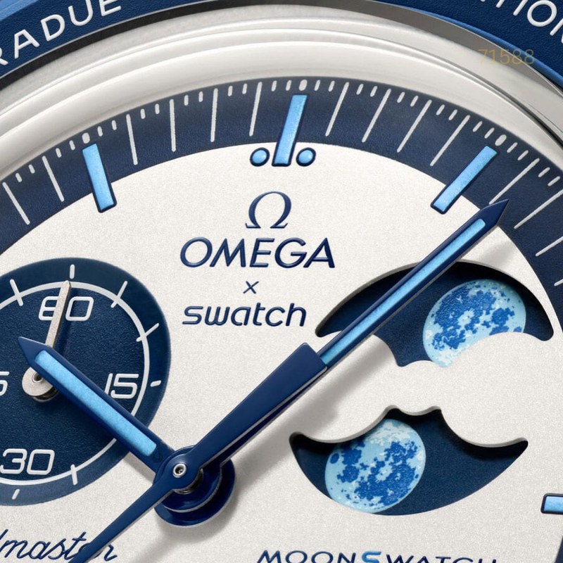 TW-101256A-2025 Iconic Moonwatch Blue & Grey EarthPhase Watch.