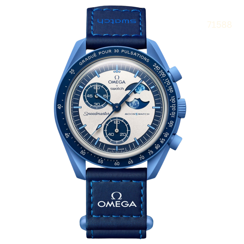 TW-101256A-2025 Iconic Moonwatch Blue & Grey EarthPhase Watch.