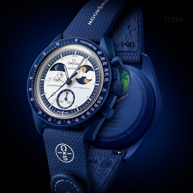 TW-101256A-2025 Iconic Moonwatch Blue & Grey EarthPhase Watch.