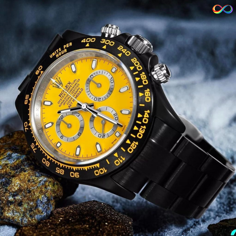 X9-11256-9 121P Series RO_LEX Black Yellow Dial Premium Quality Watch.