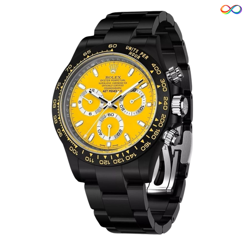 X9-11256-9 121P Series RO_LEX Black Yellow Dial Premium Quality Watch.