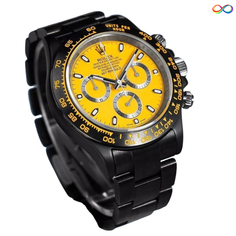 X9-11256-9 121P Series RO_LEX Black Yellow Dial Premium Quality Watch.