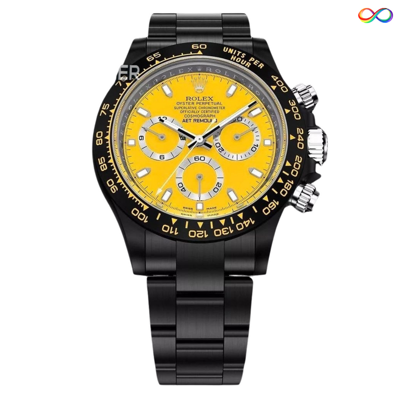 X9-11256-9 121P Series RO_LEX Black Yellow Dial Premium Quality Watch.