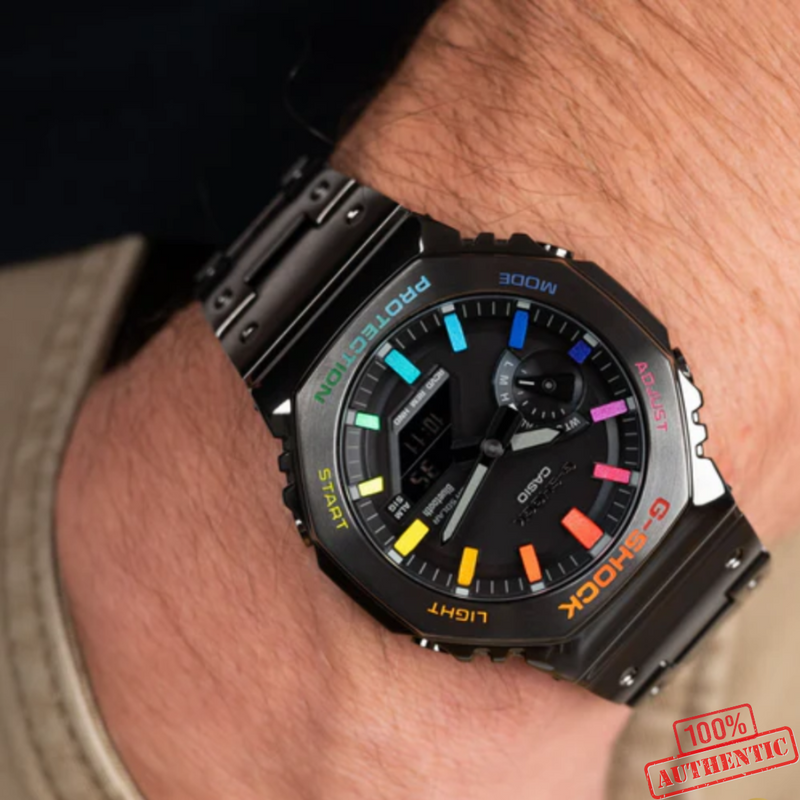 MW-11020256D Premium Silver/Golden &amp; Black Color Series Watch.