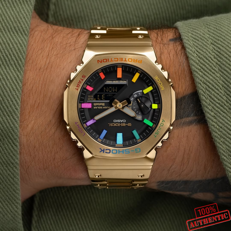MW-11020256D Premium Silver/Golden &amp; Black Color Series Watch.