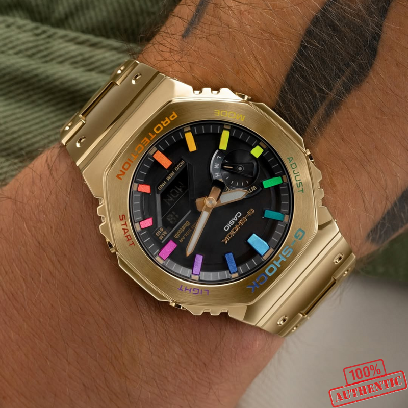 MW-11020256D Premium Silver/Golden &amp; Black Color Series Watch.
