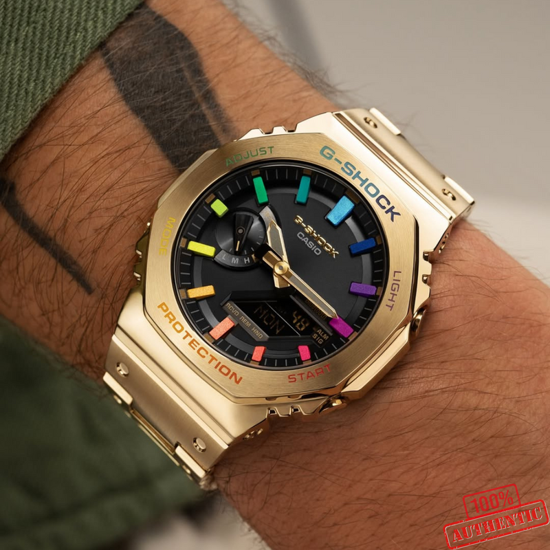 MW-11020256D Premium Silver/Golden &amp; Black Color Series Watch.