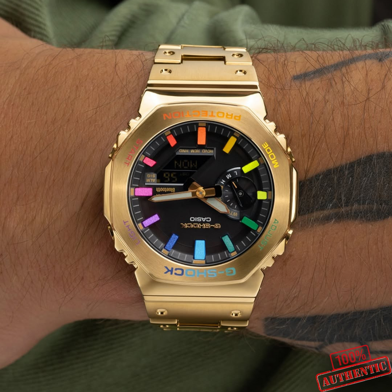 MW-11020256D Premium Silver/Golden &amp; Black Color Series Watch.