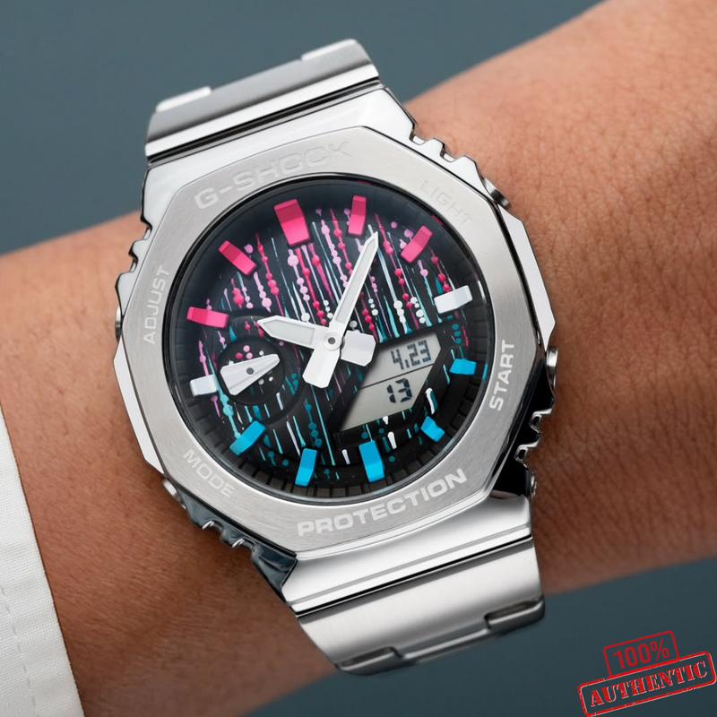 MW-11020256D Premium Silver/Golden &amp; Black Color Series Watch.